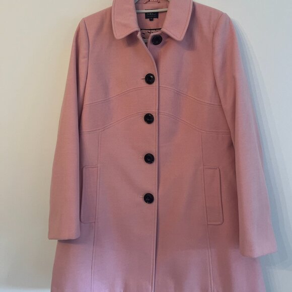 British Marks and Spencer Pea Coat in Pink, Elegant and Timeless Winter Jacket - Picture 2 of 4